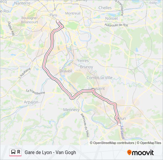 R Bus Line Map