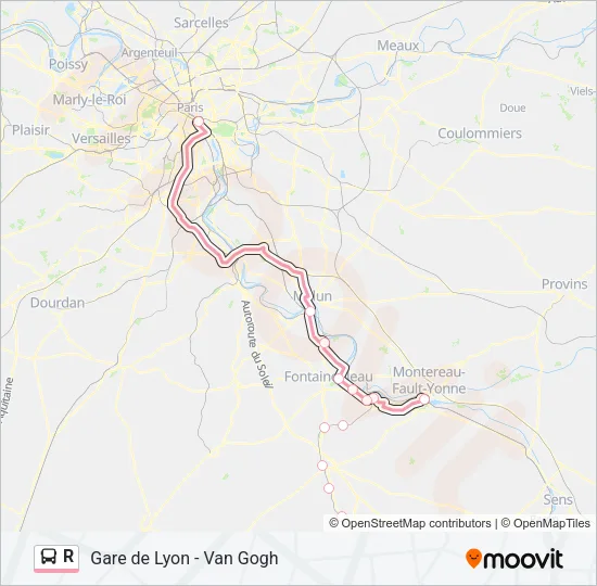 R Bus Line Map