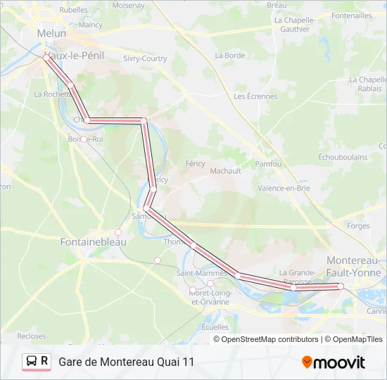R Bus Line Map