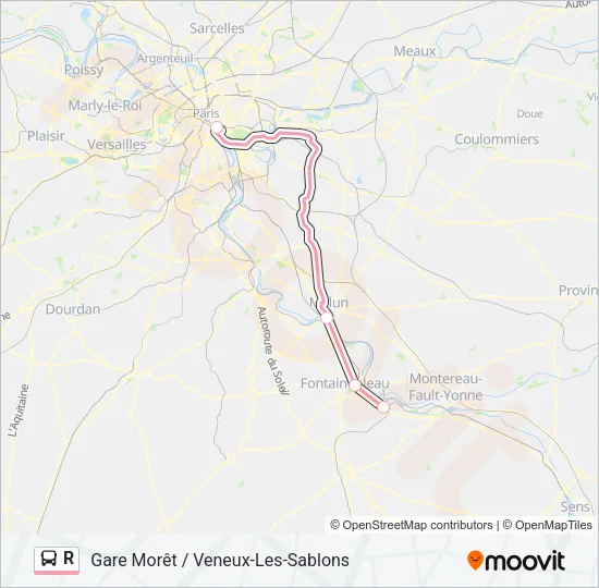 R Bus Line Map