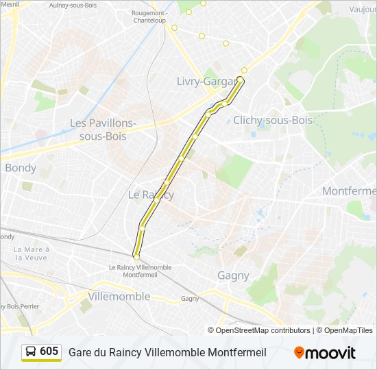 605 bus Line Map