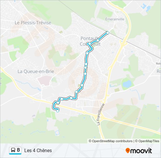 B Bus Line Map