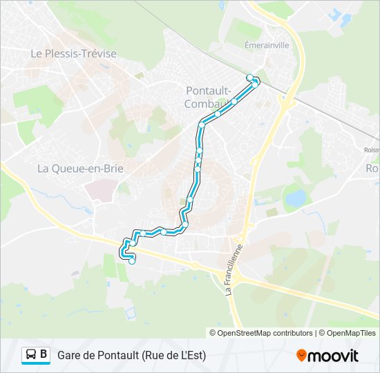 B Bus Line Map
