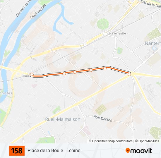 158 bus Line Map