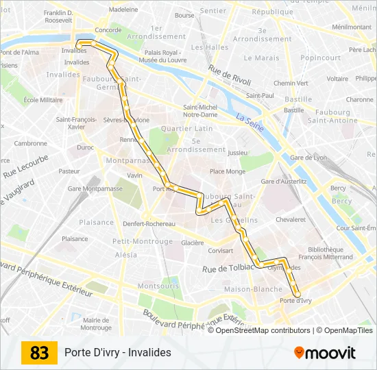 83 Bus Line Map