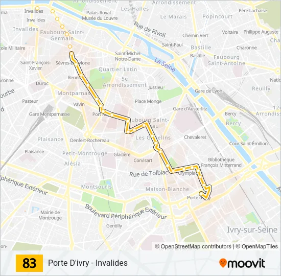 83 Bus Line Map