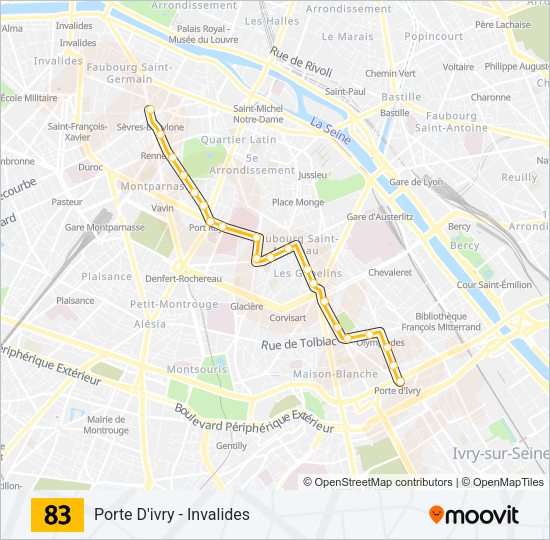 83 Bus Line Map