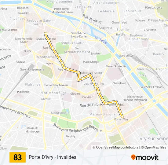 83 Bus Line Map