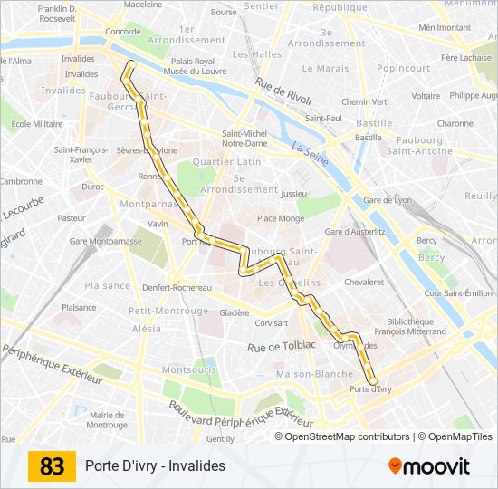 83 bus Line Map