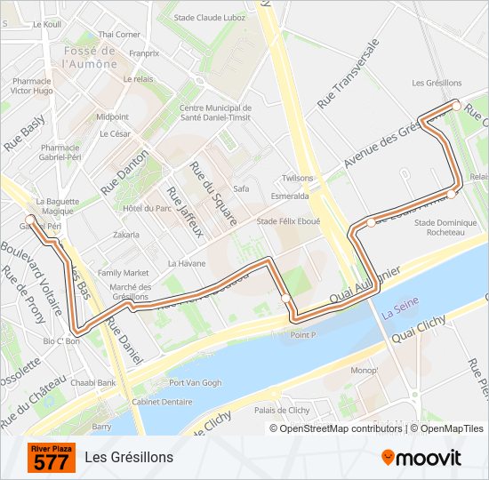 RIVER Bus Line Map