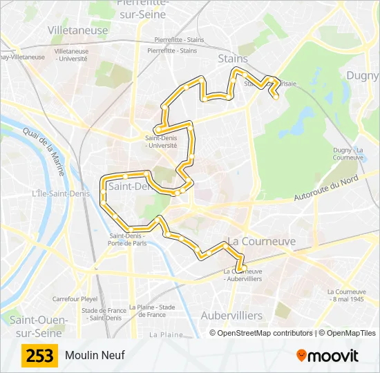 253 Bus Line Map