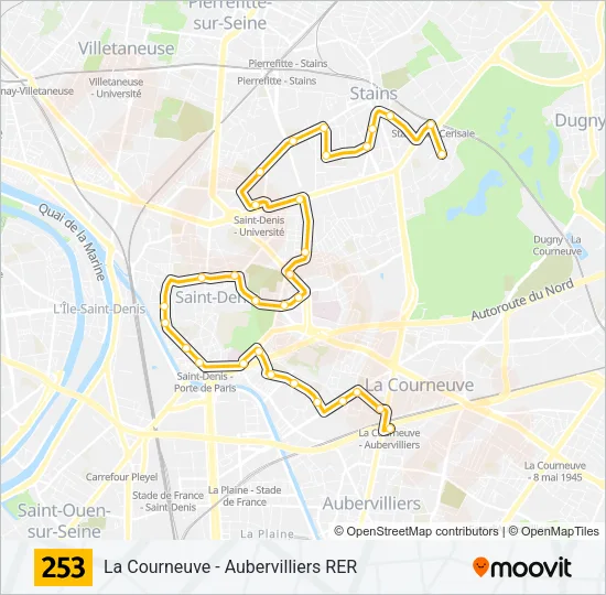 253 Bus Line Map
