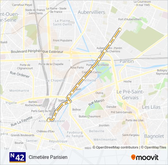 N42 bus Line Map