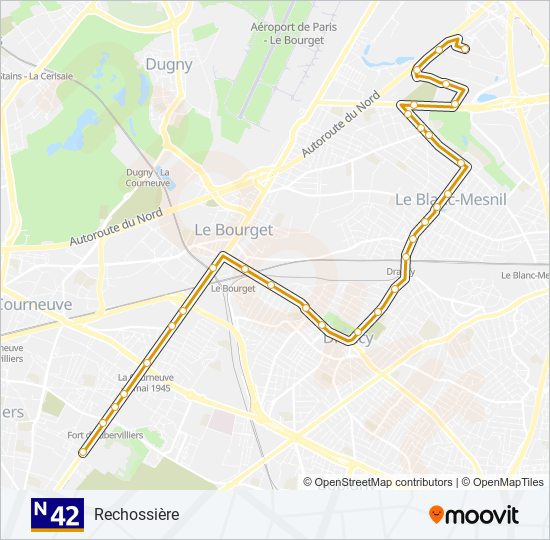 N42 bus Line Map