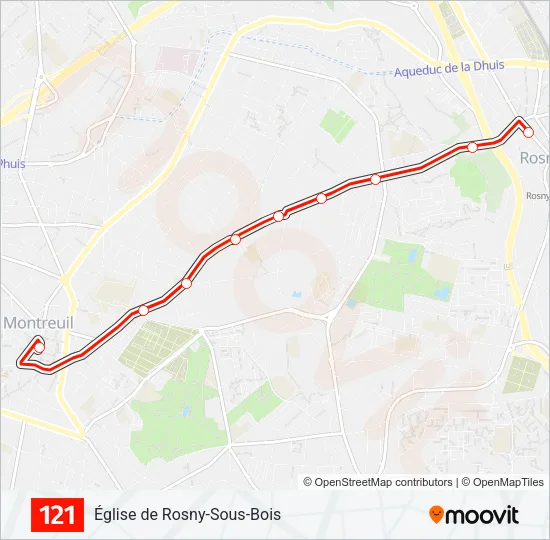 121 Bus Line Map