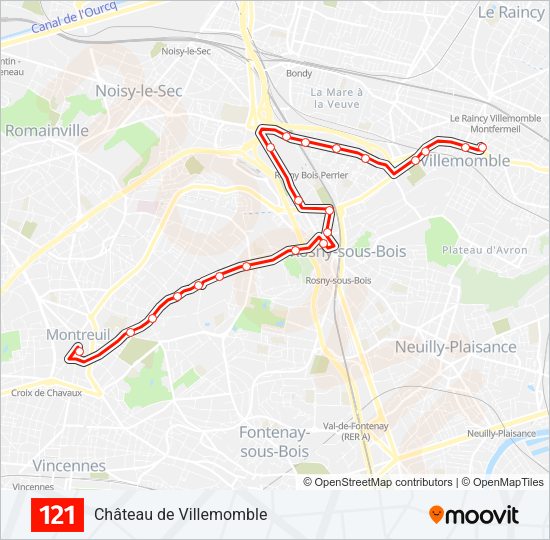 121 Bus Line Map