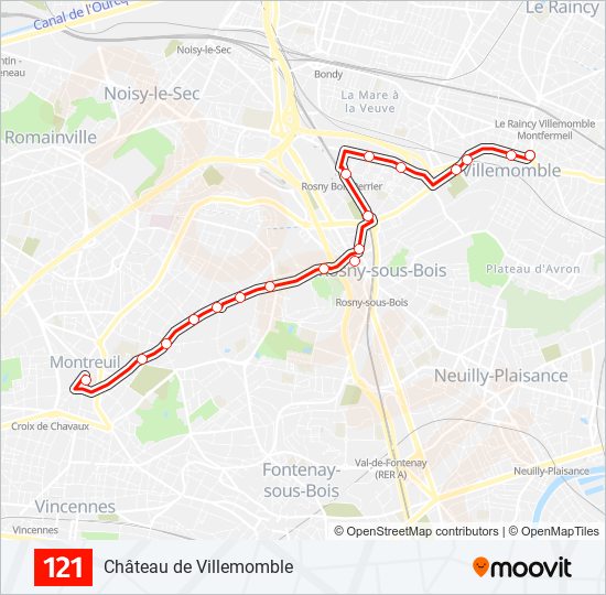 121 Route: Schedules, Stops & Maps - Château de Villemomble (Updated)