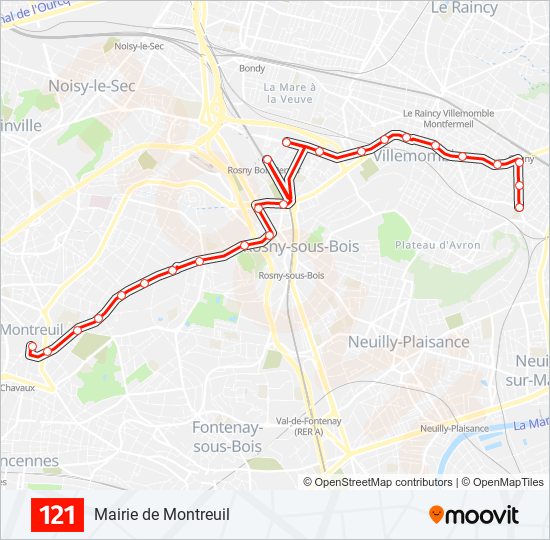 121 bus Line Map