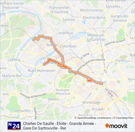 N24 bus Line Map
