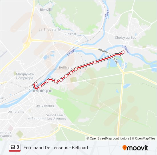 3 Bus Line Map