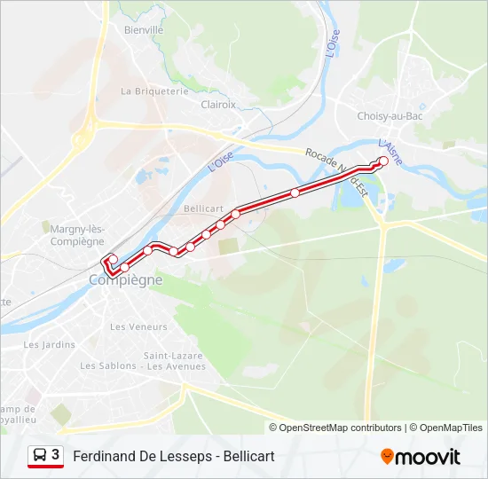 3 Bus Line Map