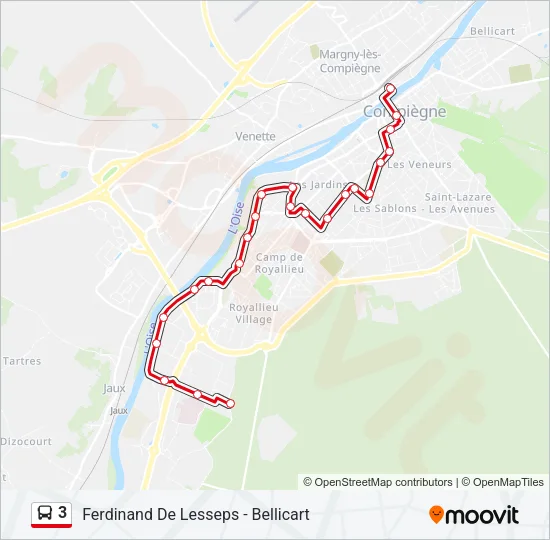 3 Bus Line Map