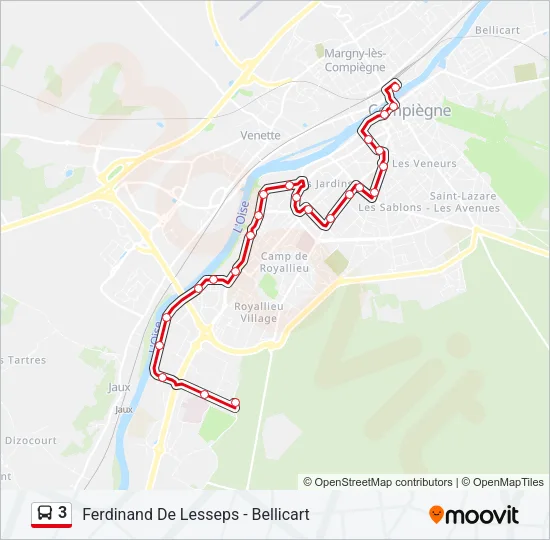 3 Bus Line Map