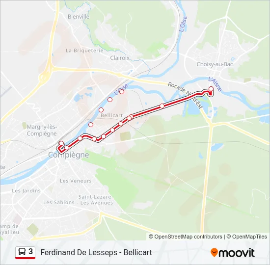 3 Bus Line Map