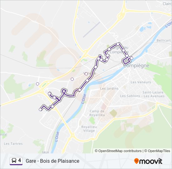 4 Bus Line Map
