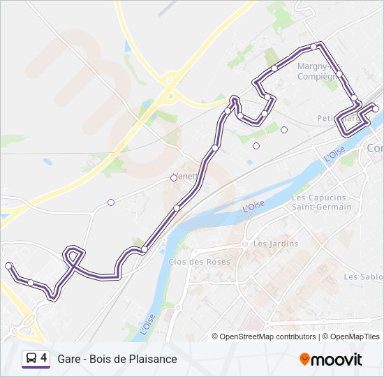 4 Bus Line Map