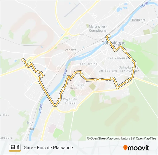 6 Bus Line Map