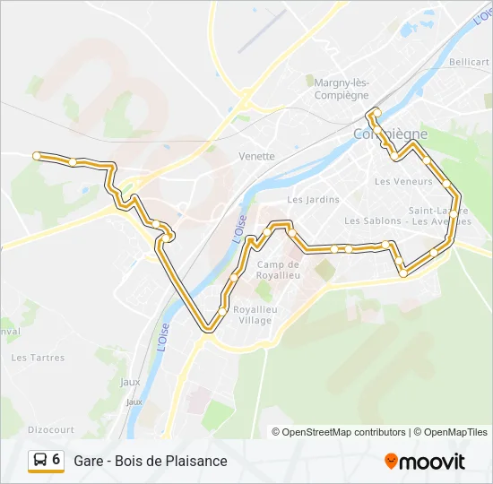 6 Bus Line Map