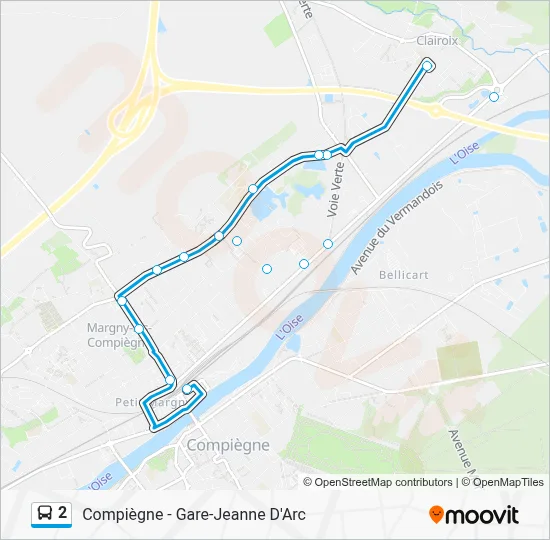 2 Bus Line Map