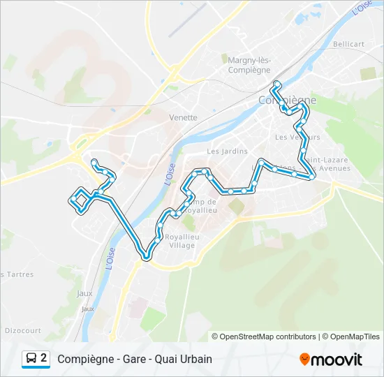 2 Bus Line Map