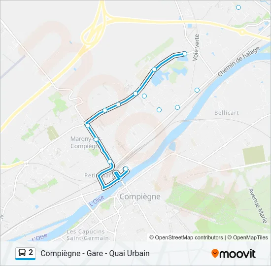 2 Bus Line Map