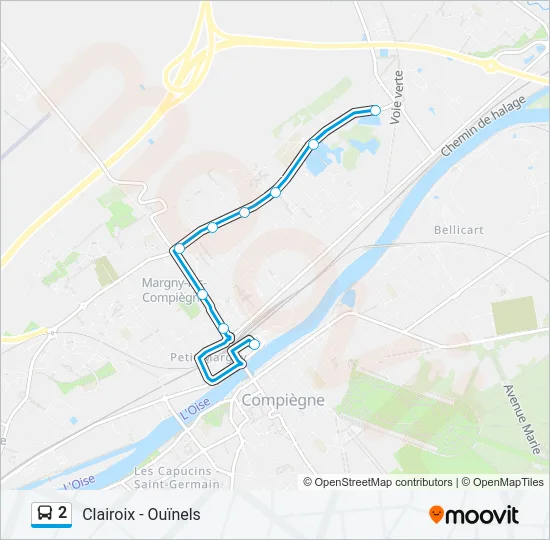 2 Bus Line Map