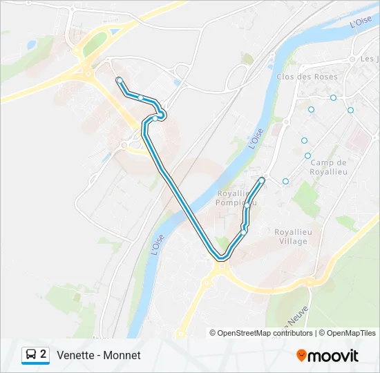 2 Bus Line Map