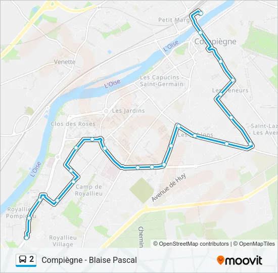 2 Bus Line Map