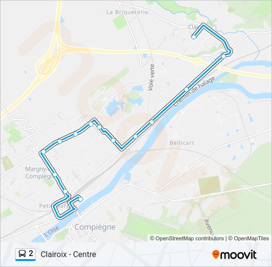 2 Bus Line Map