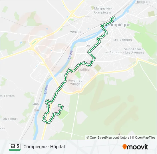 5 Bus Line Map
