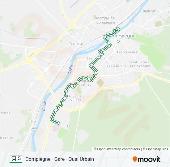 5 Bus Line Map