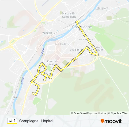 1 Bus Line Map