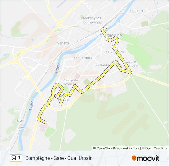 1 bus Line Map