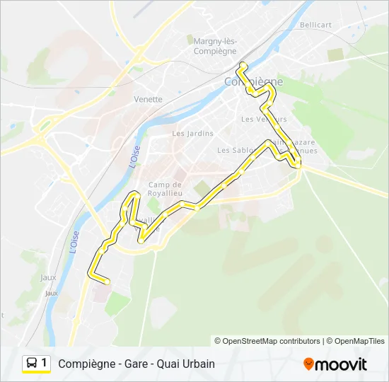 1 Bus Line Map
