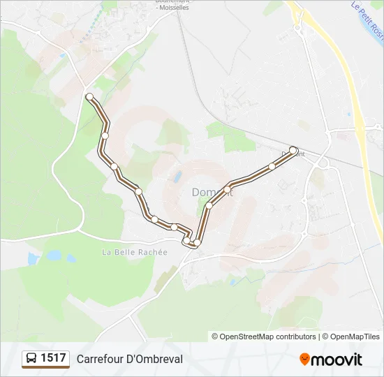 Plan de la ligne 1517 de bus
