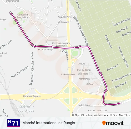 N71  Line Map