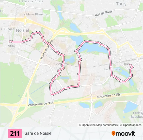 211 Bus Line Map