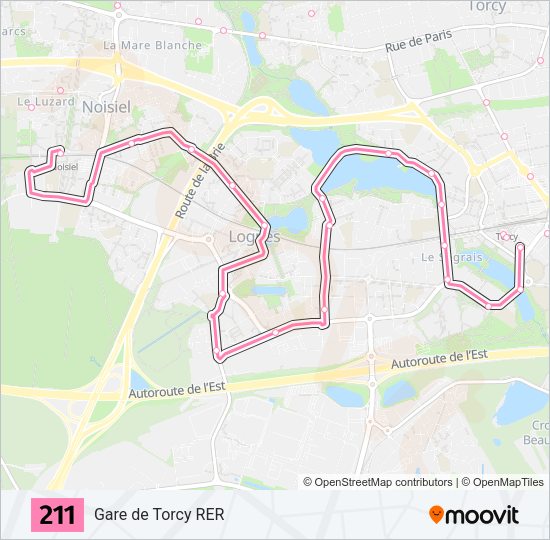 211 Bus Line Map