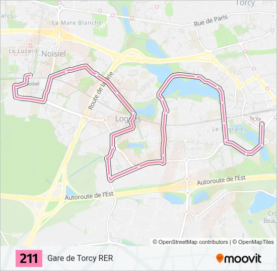 211 Bus Line Map