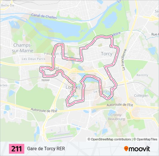 211 Bus Line Map